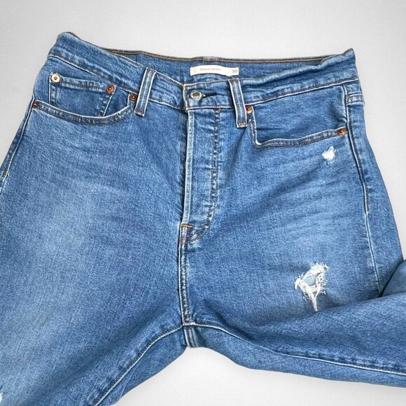 LEVI'S 30 Wedgie Destructed High Rise Skinny Jeans Casual - Picture 5 of 9